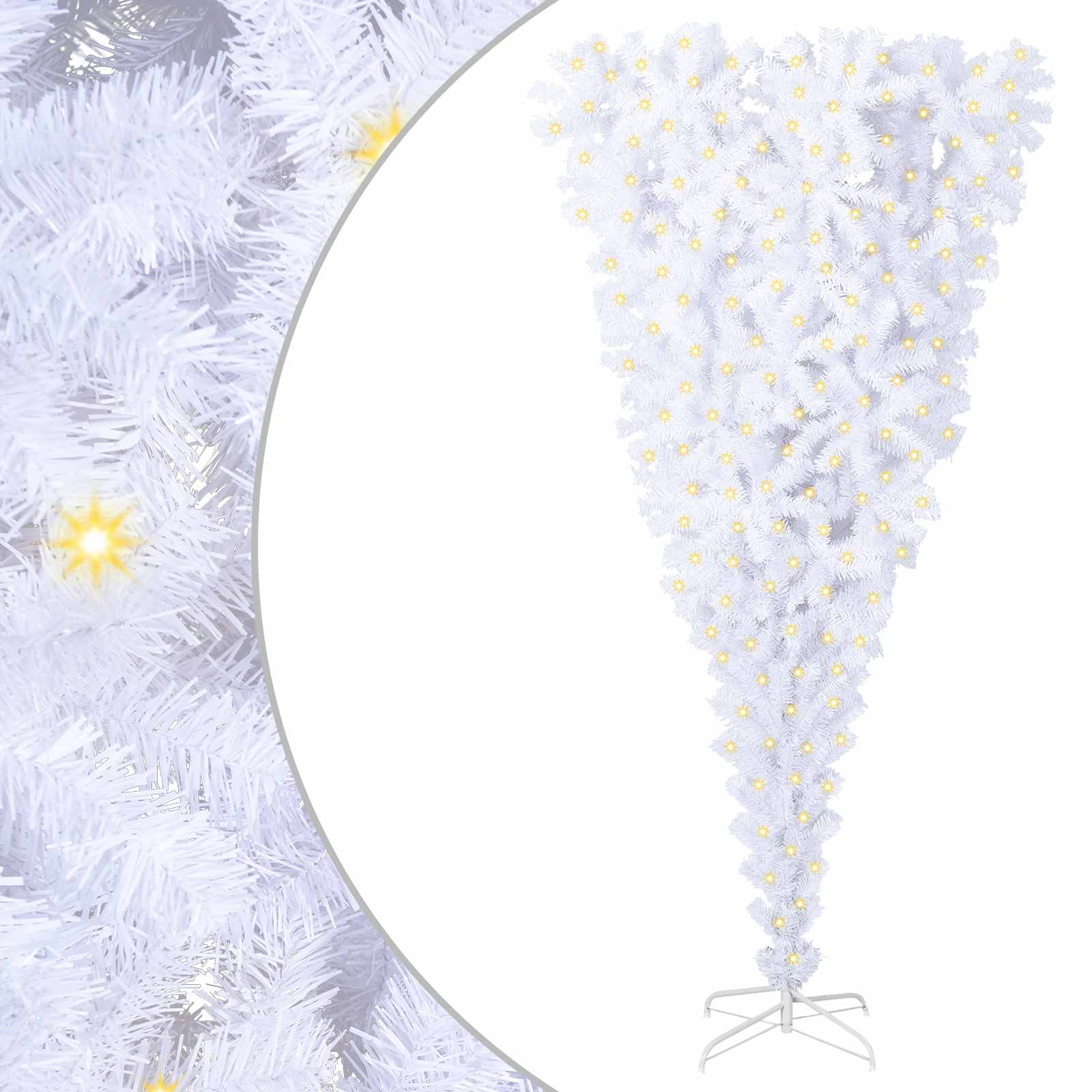 Albero di Natale artificiale Bianco 210 cm PVC e Acciaio 3426723