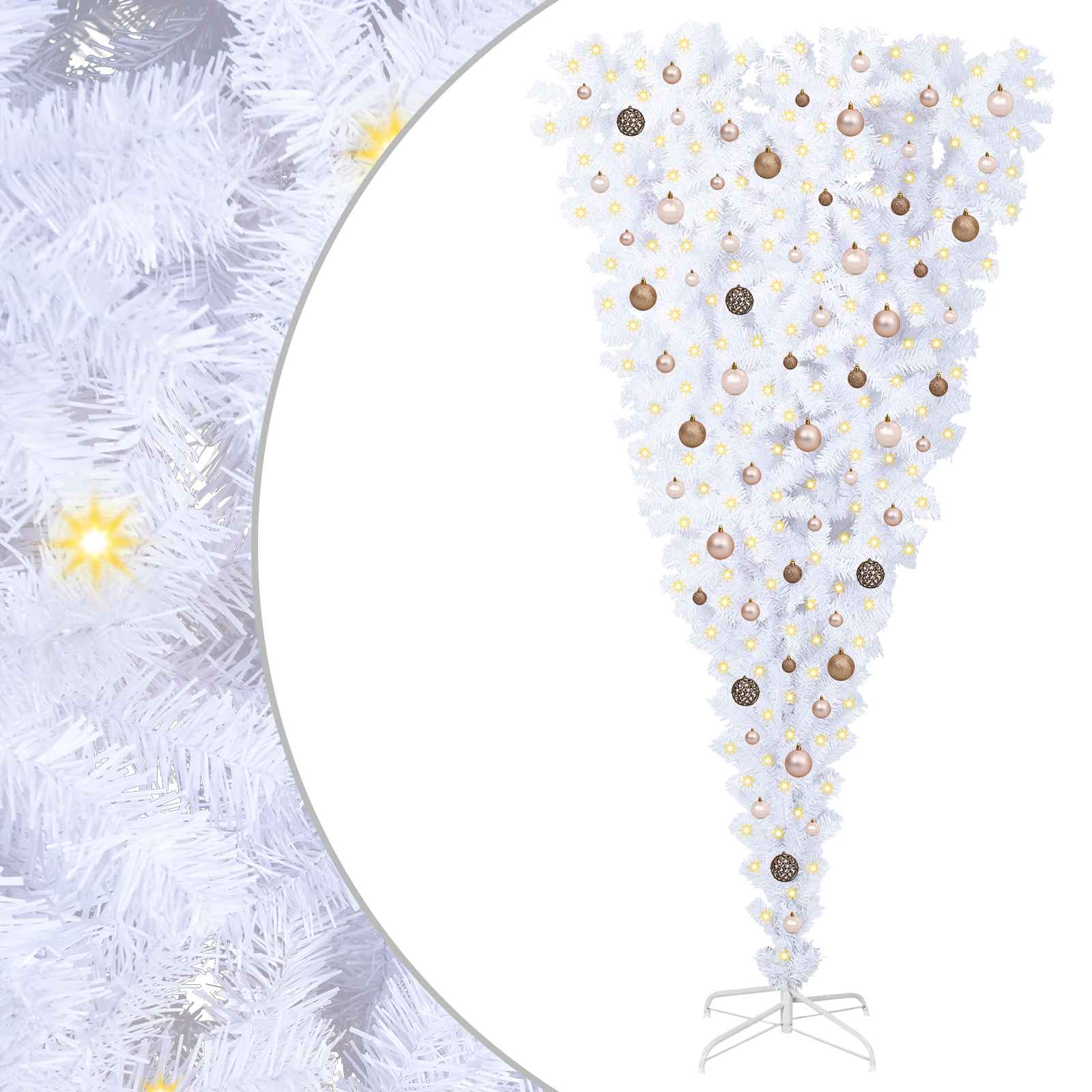 Albero di Natale artificiale Bianco 210 cm PVC e Acciaio 3426725