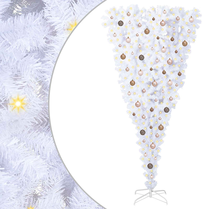 Albero di Natale artificiale Bianco 210 cm PVC e Acciaio 3426725