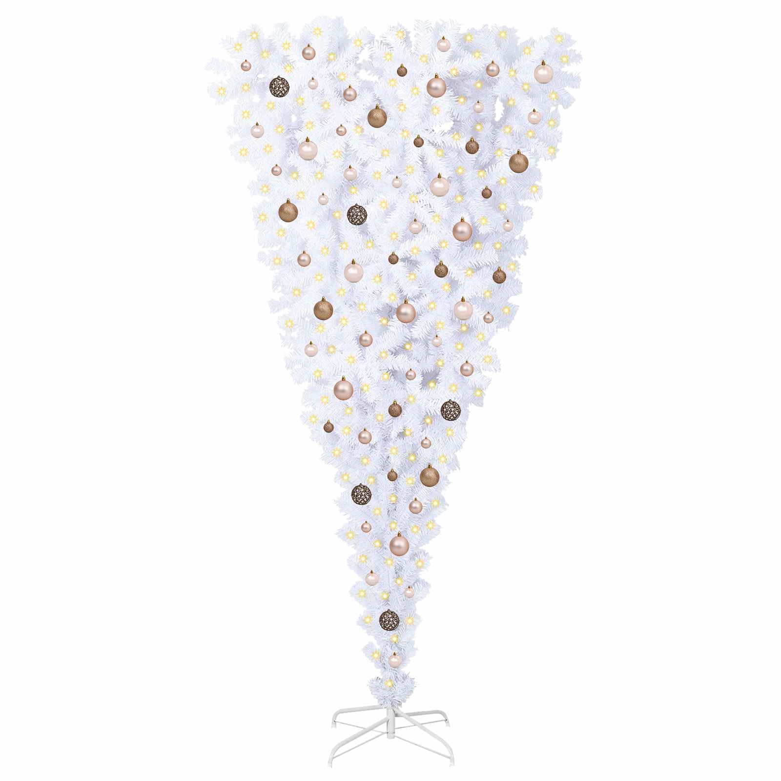 Albero di Natale artificiale Bianco 210 cm PVC e Acciaio 3426725