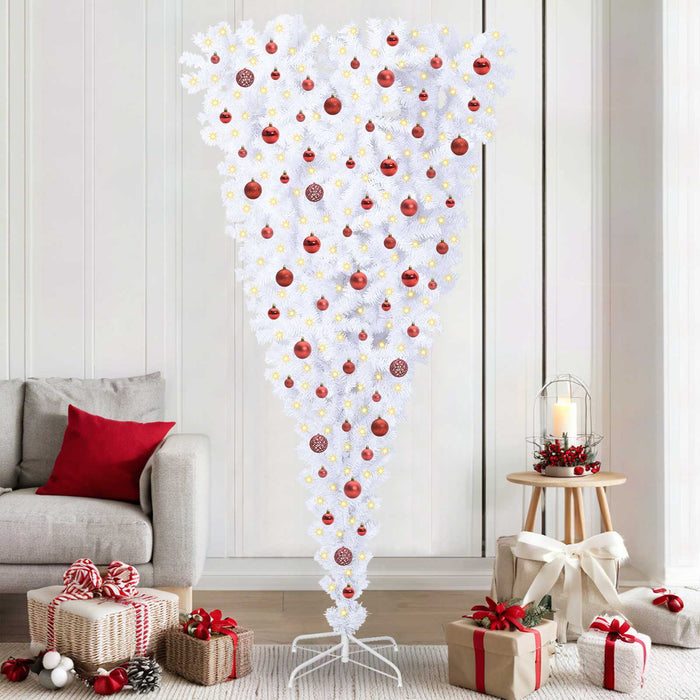 Albero di Natale artificiale Bianco 210 cm PVC e Acciaio 3426727