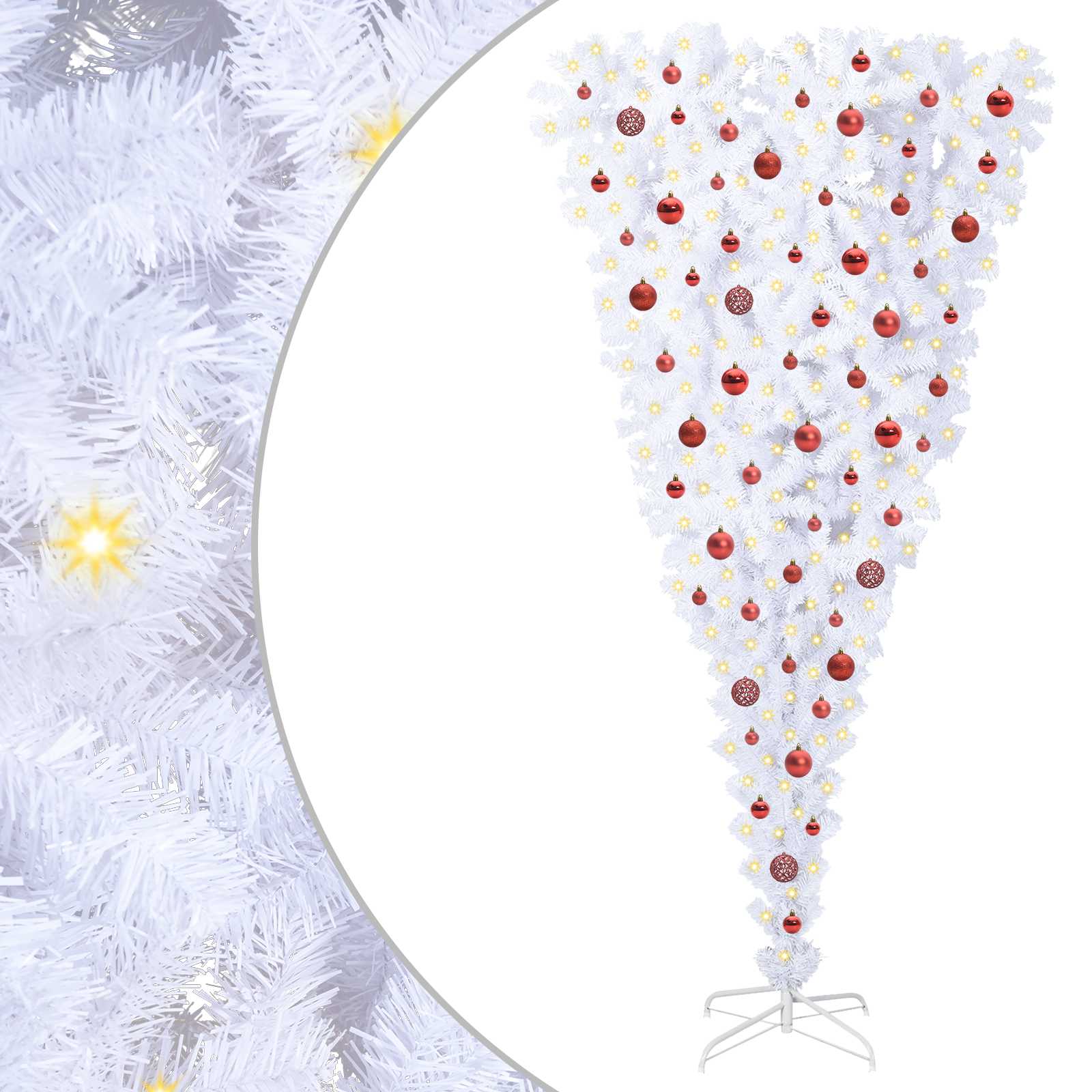 Albero di Natale artificiale Bianco 210 cm PVC e Acciaio 3426727