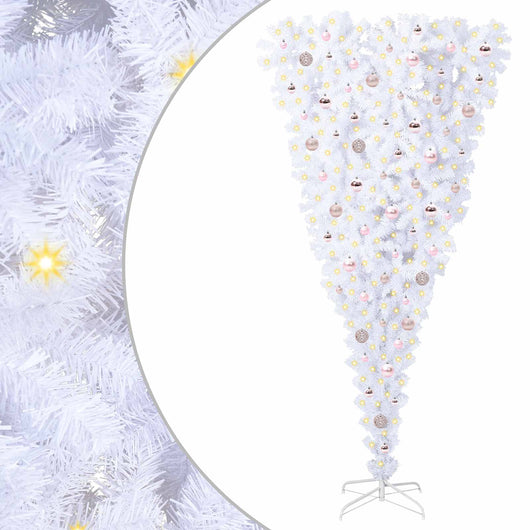 Albero di Natale artificiale Bianco 210 cm PVC e Acciaio 3426729