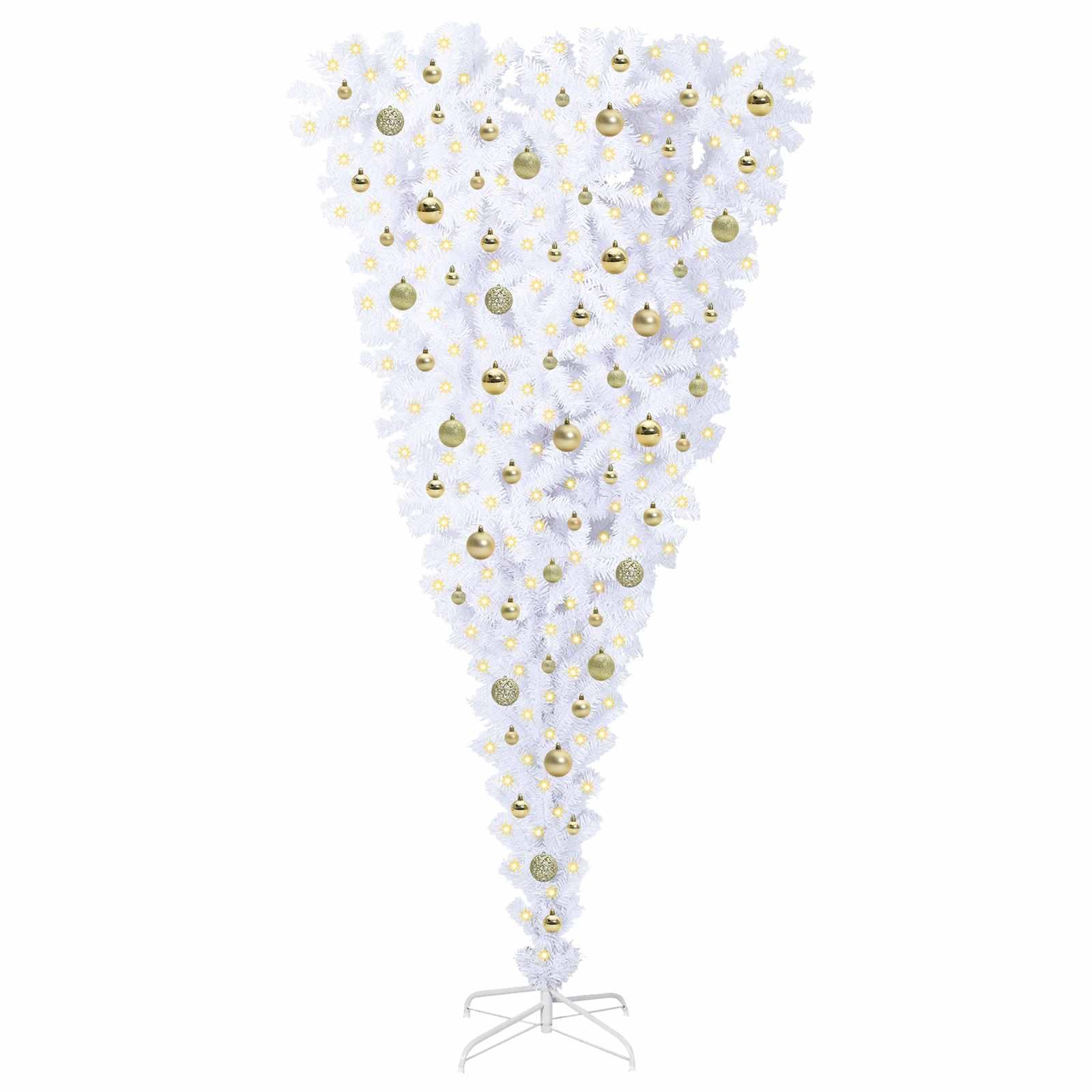 Albero di Natale artificiale Bianco 210 cm PVC e Acciaio 3426731