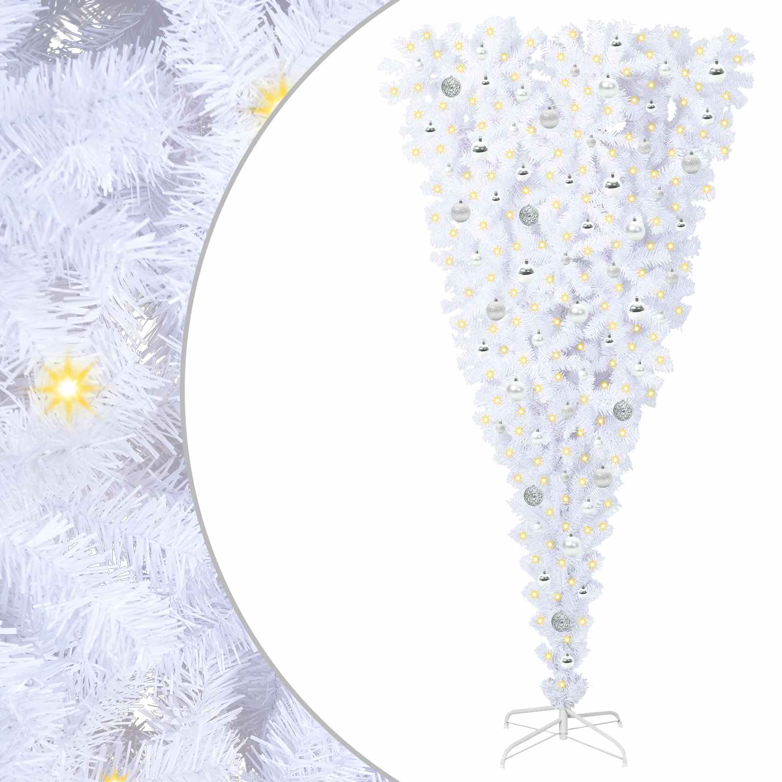 Albero di Natale artificiale Bianco 210 cm PVC e Acciaio 3426732