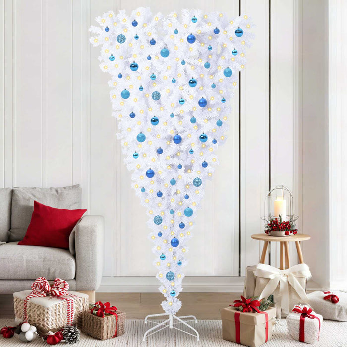 Albero di Natale artificiale Bianco 210 cm PVC e Acciaio 3426734