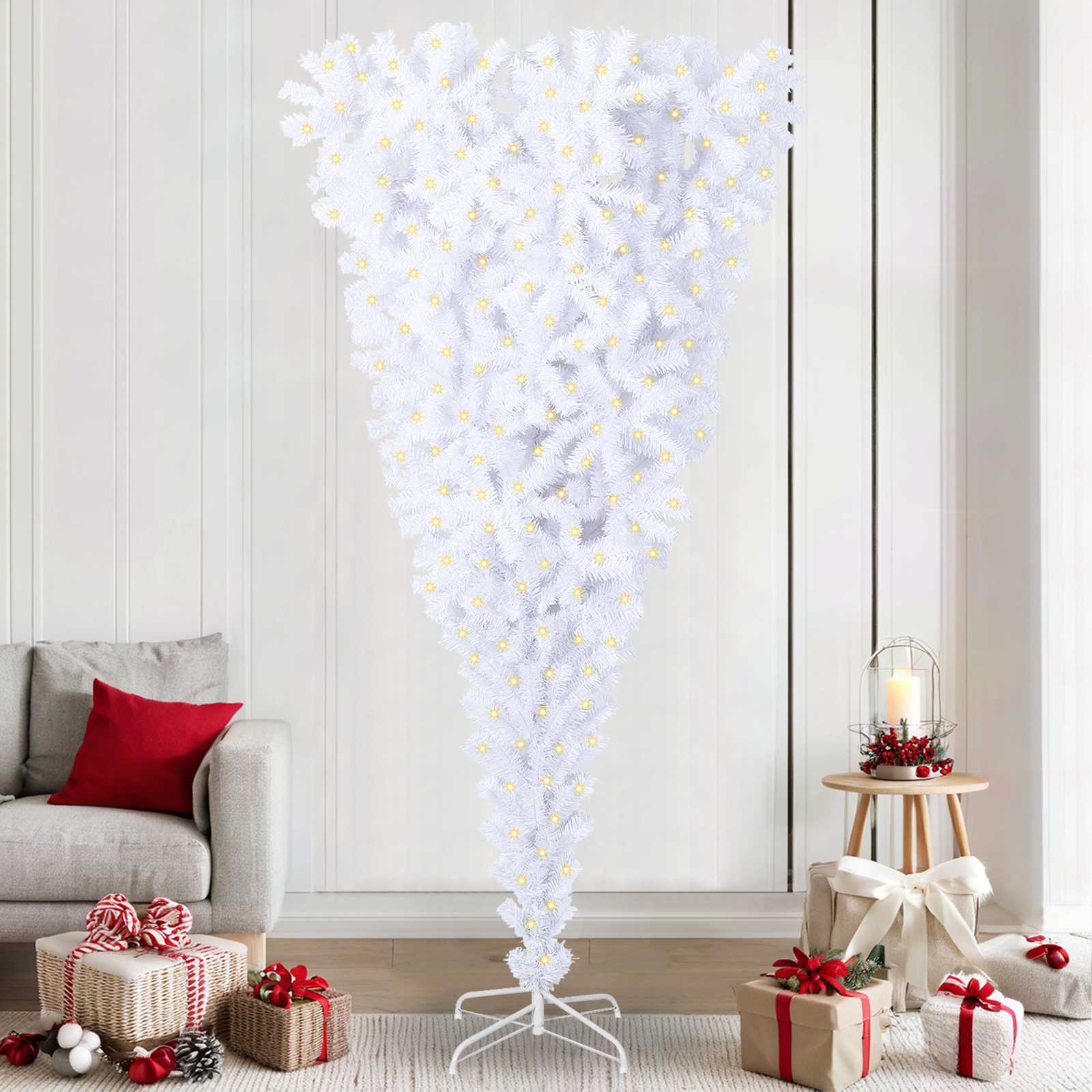 Albero di Natale artificiale Bianco 240 cm PVC e Acciaio 3426736