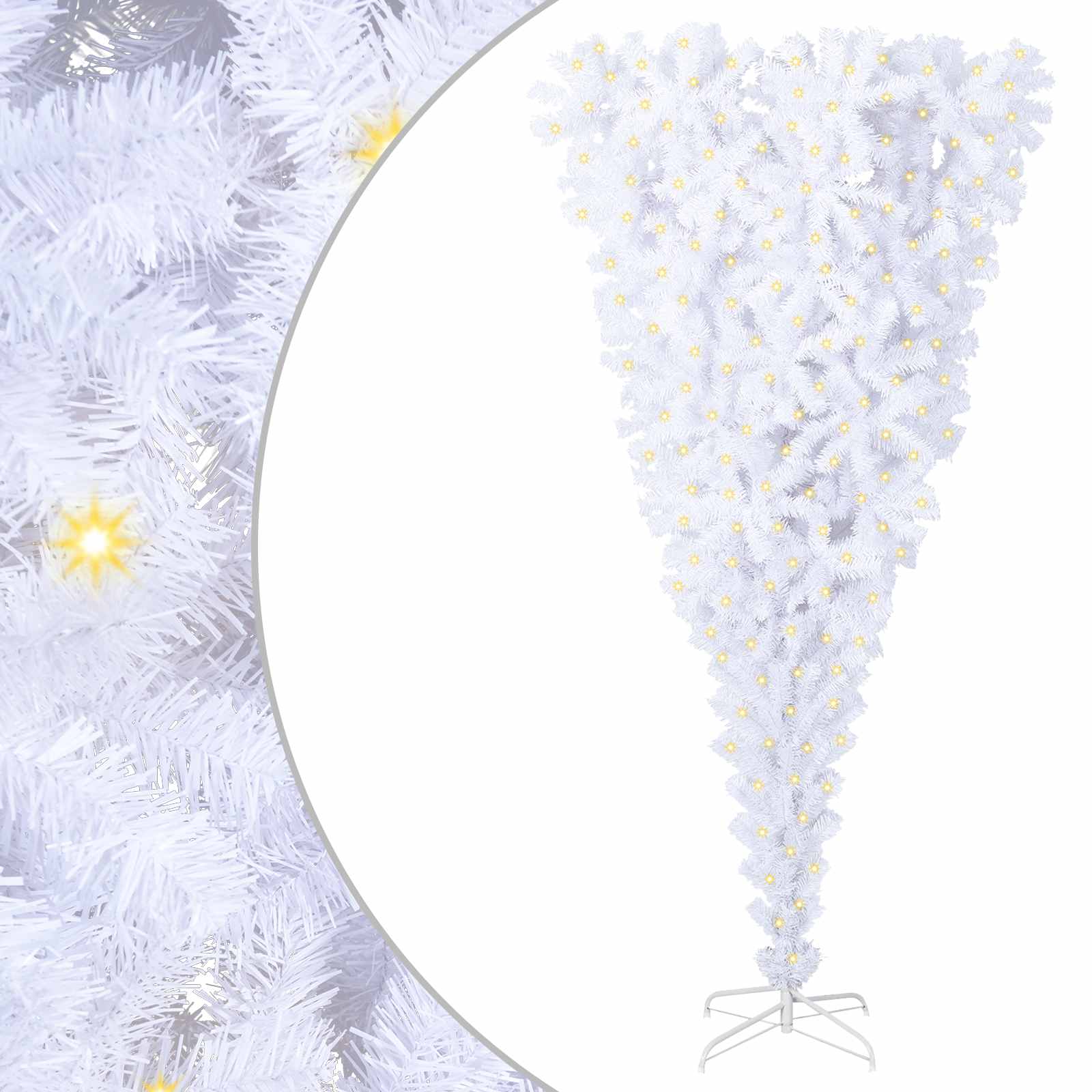 Albero di Natale artificiale Bianco 240 cm PVC e Acciaio 3426736