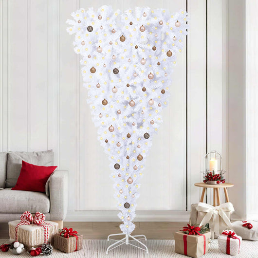 Albero di Natale artificiale Bianco 240 cm PVC e Acciaio 3426738