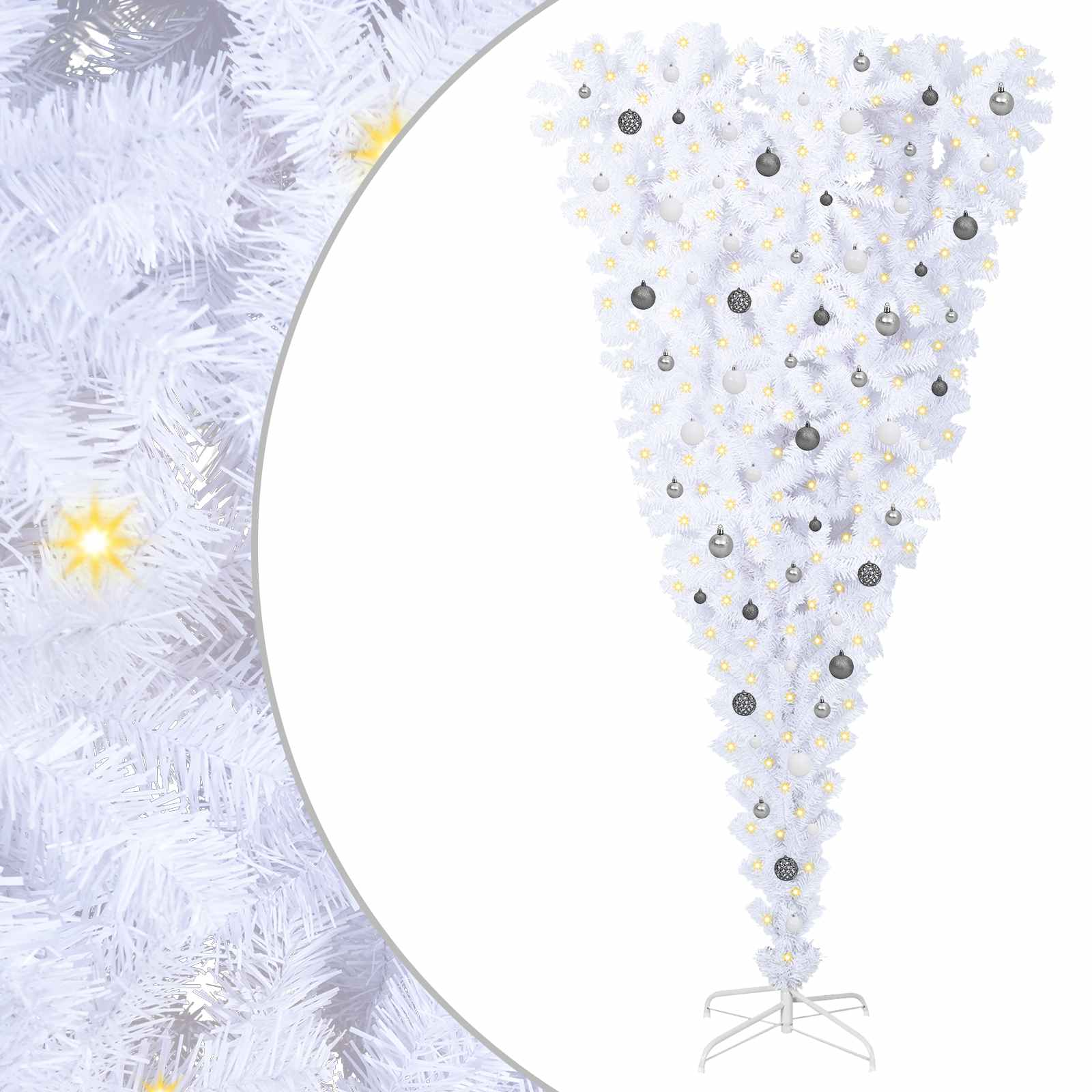 Albero di Natale artificiale Bianco 240 cm PVC e Acciaio 3426739