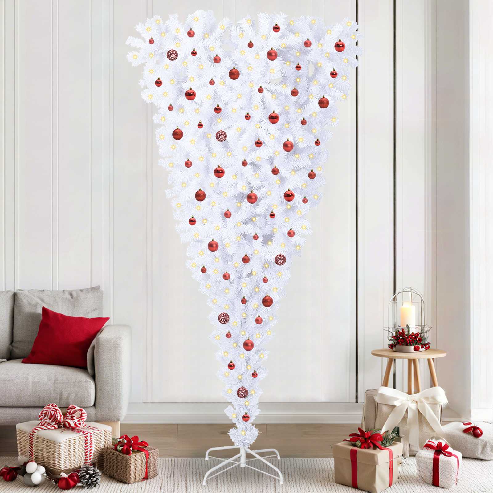 Albero di Natale artificiale Bianco 240 cm PVC e Acciaio 3426740