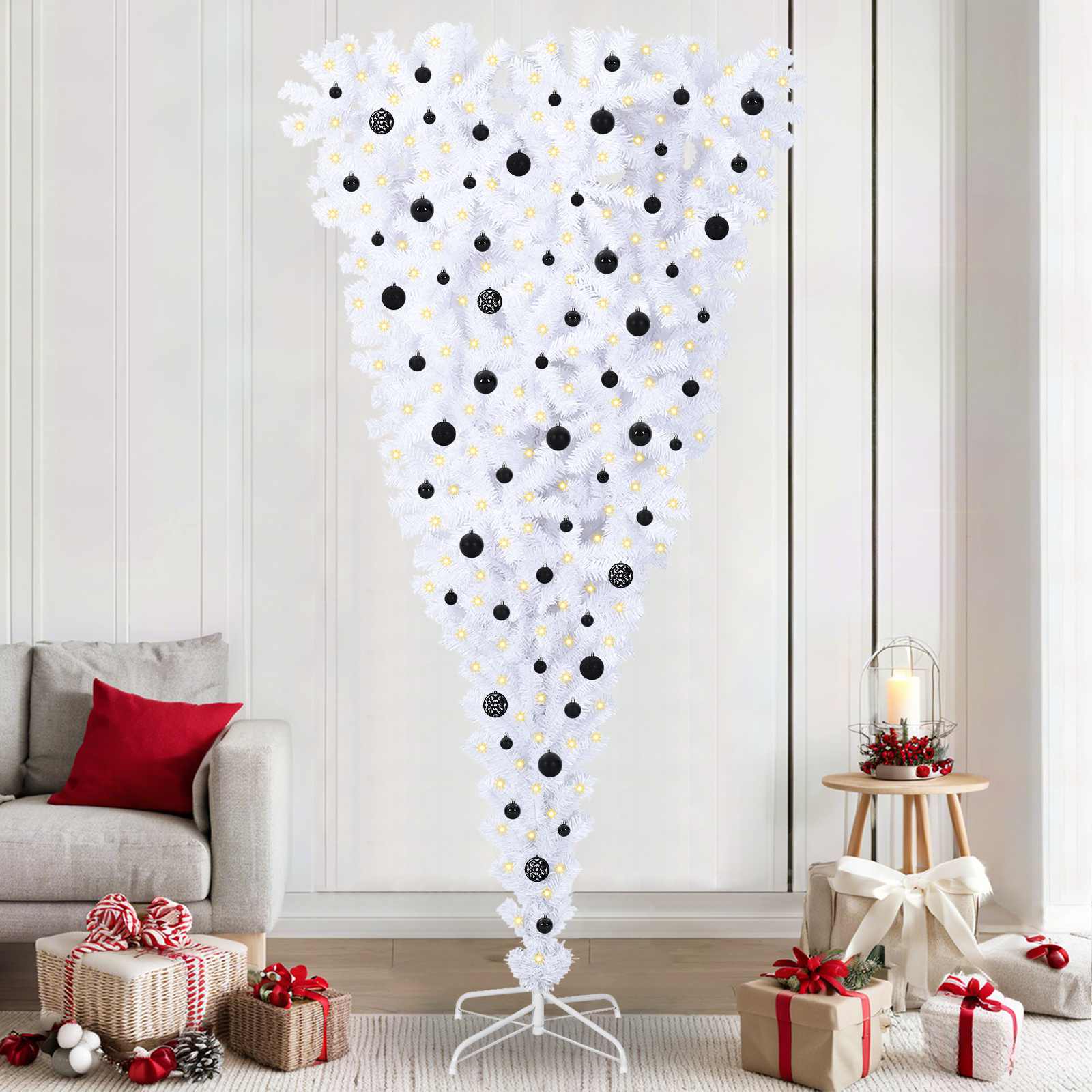 Albero di Natale artificiale Bianco 240 cm PVC e Acciaio 3426741