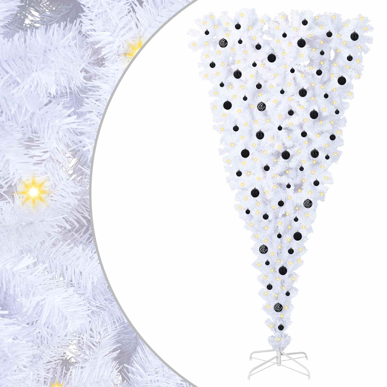 Albero di Natale artificiale Bianco 240 cm PVC e Acciaio 3426741