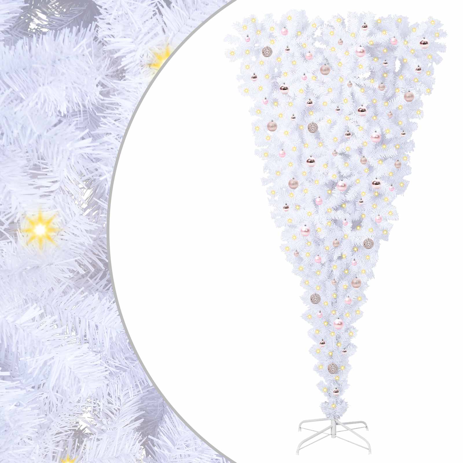 Albero di Natale artificiale Bianco 240 cm PVC e Acciaio 3426742