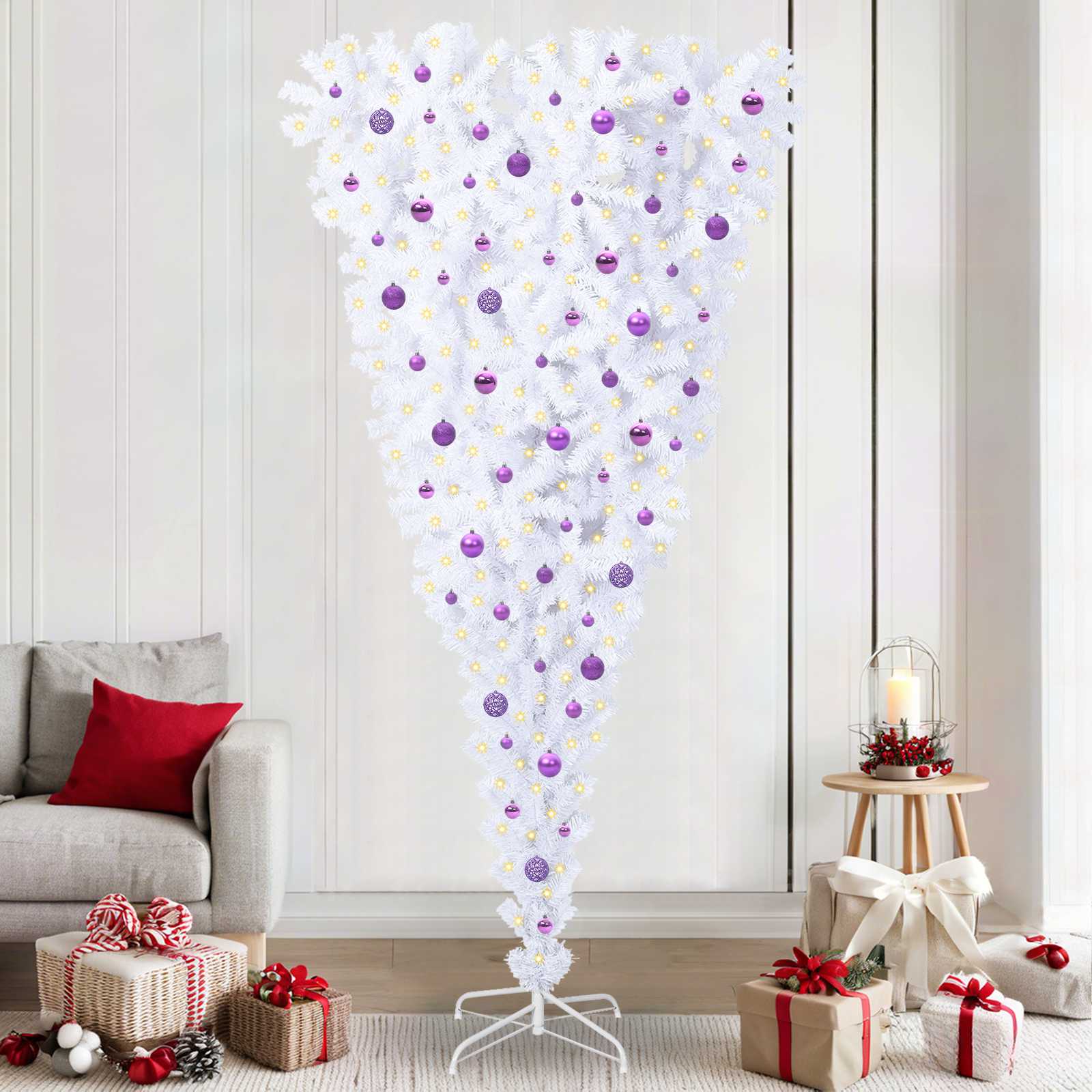 Albero di Natale artificiale Bianco 240 cm PVC e Acciaio 3426746