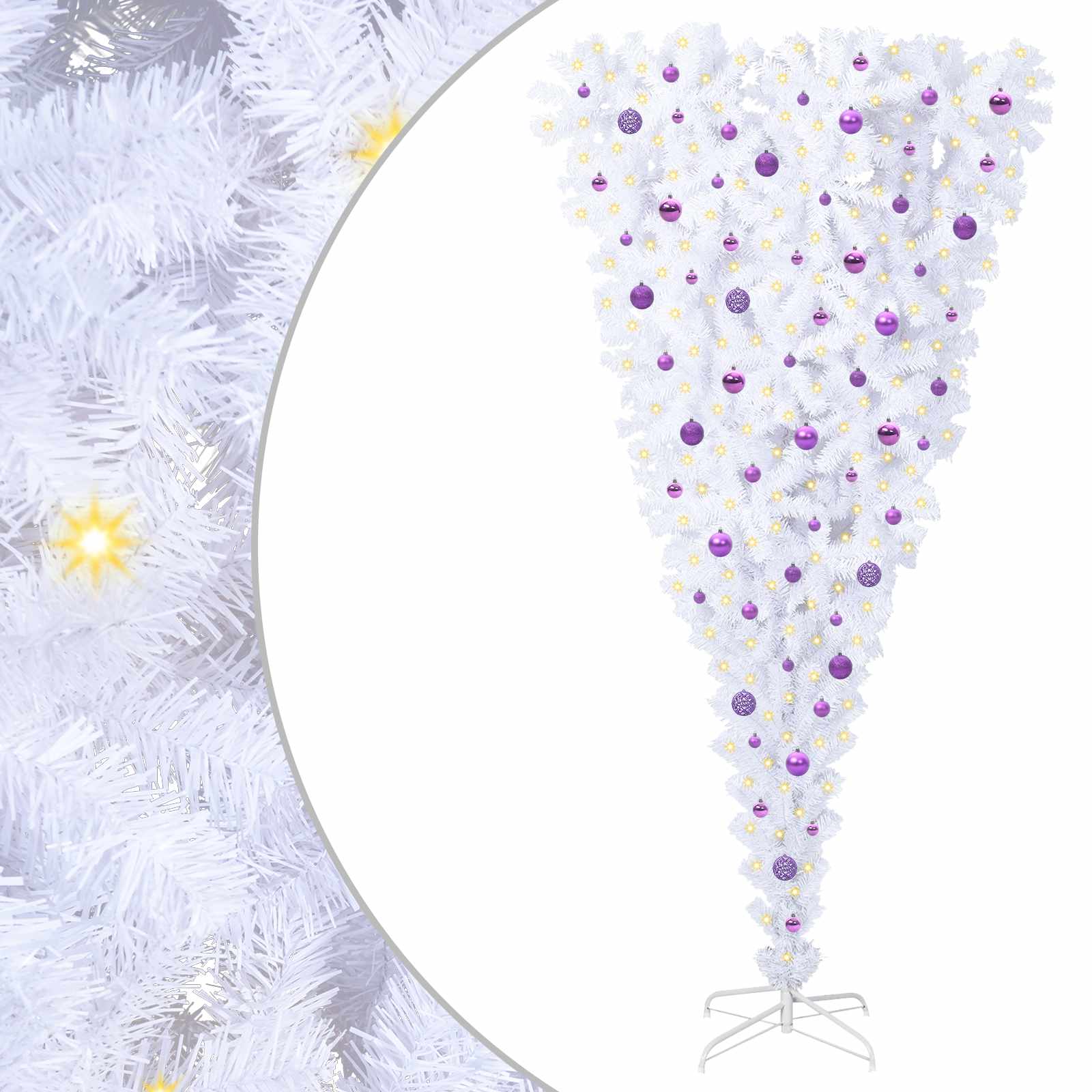 Albero di Natale artificiale Bianco 240 cm PVC e Acciaio 3426746