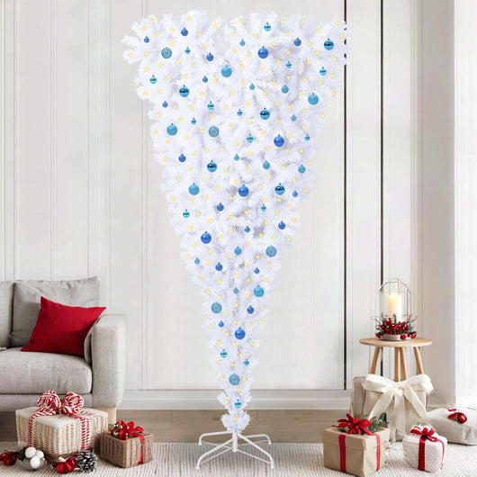Albero di Natale artificiale Bianco 240 cm PVC e Acciaio 3426747