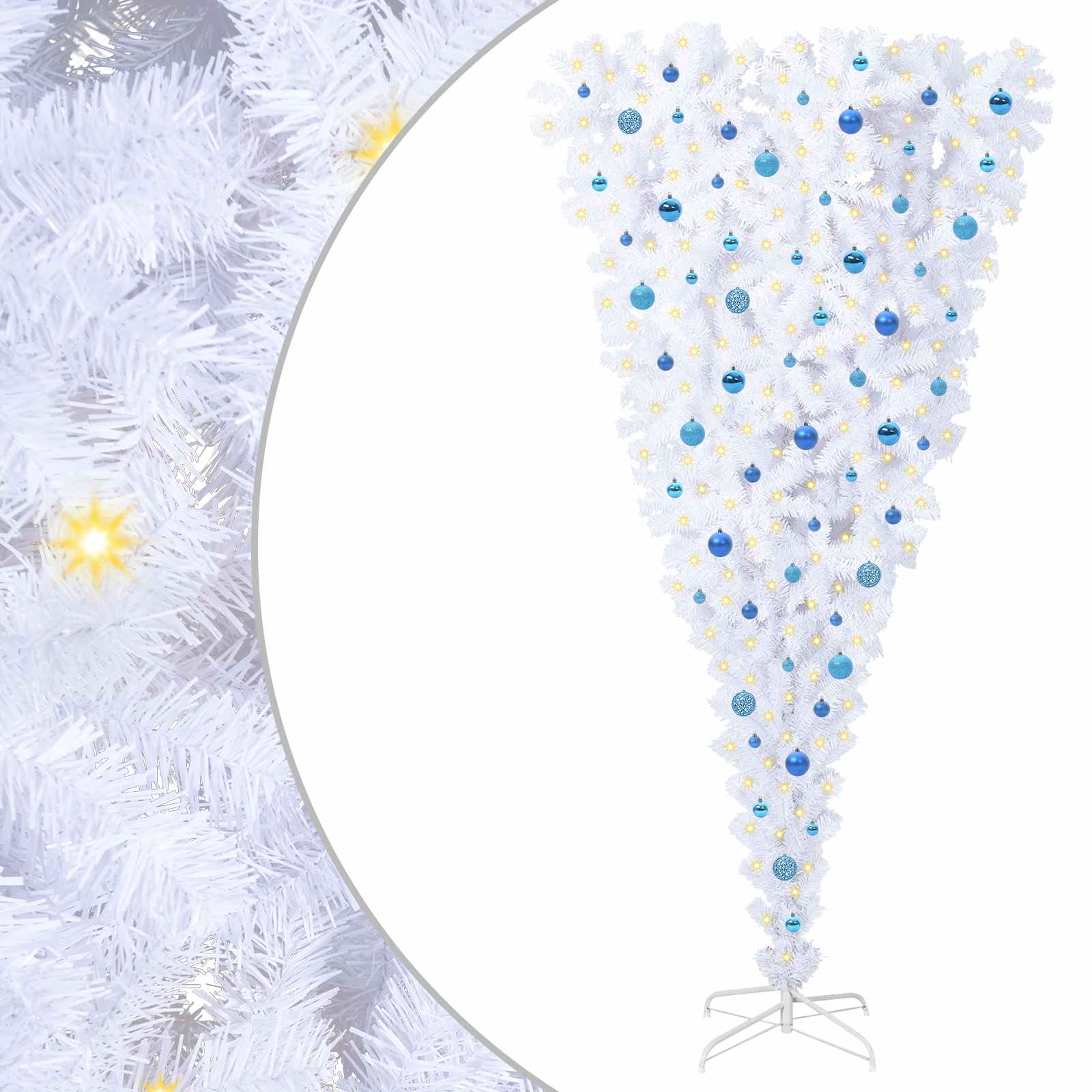 Albero di Natale artificiale Bianco 240 cm PVC e Acciaio 3426747