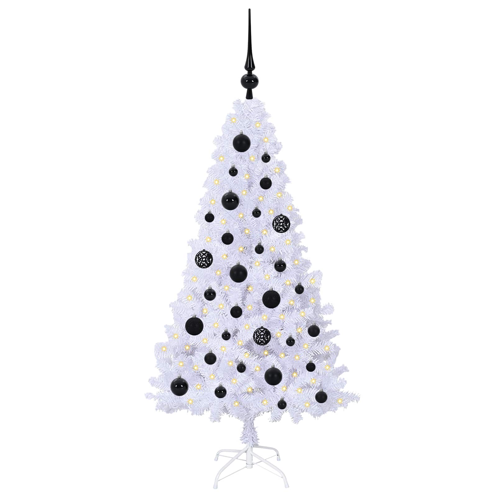 Albero di Natale Artificiale-Albero Natalizio Bianco 120 cm PVC e Acciaio 554517