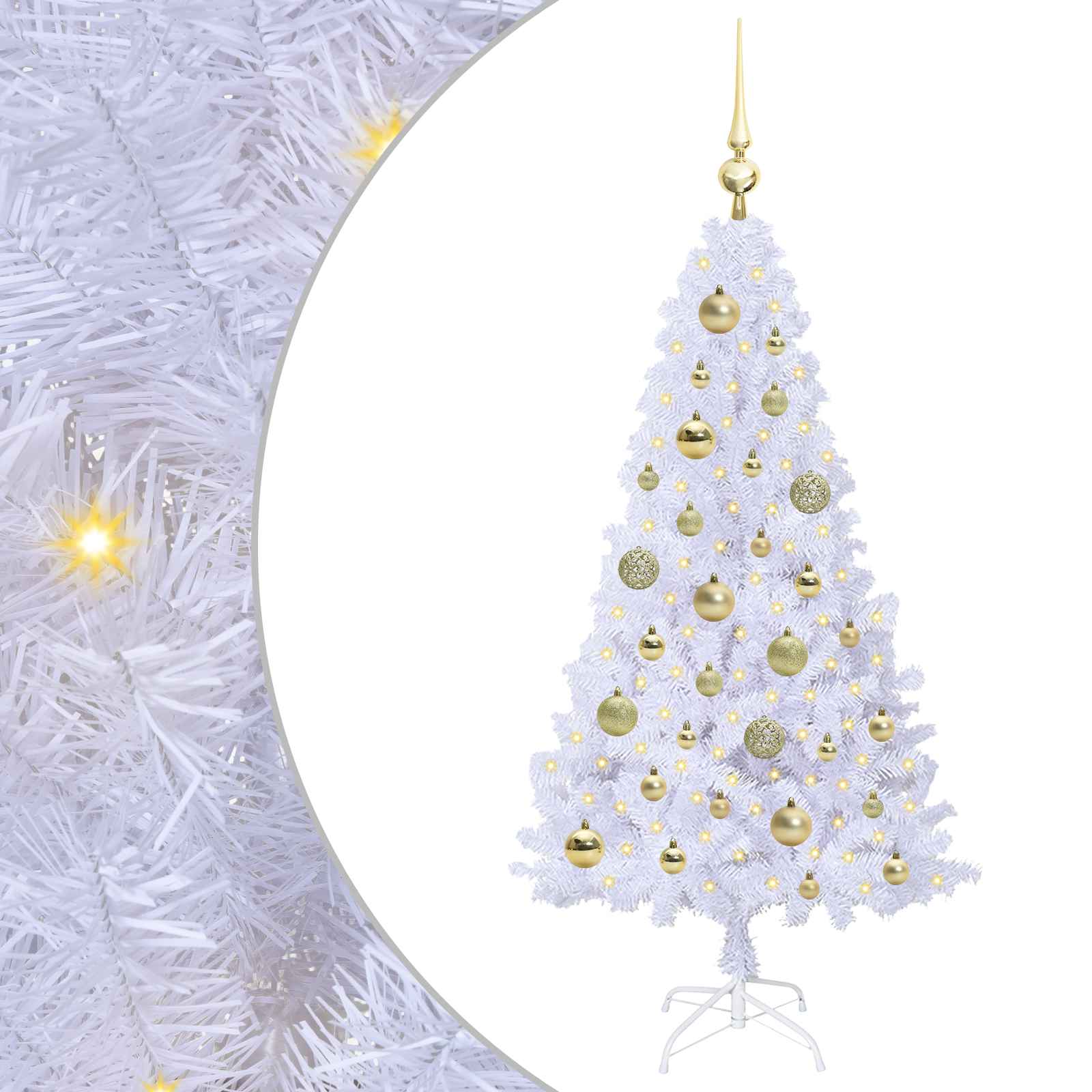 Albero di Natale artificiale Bianco 120 cm PVC e Acciaio 3426753