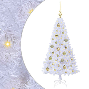 Albero di Natale Artificiale-Albero Natalizio Bianco 120 cm PVC e Acciaio 403293