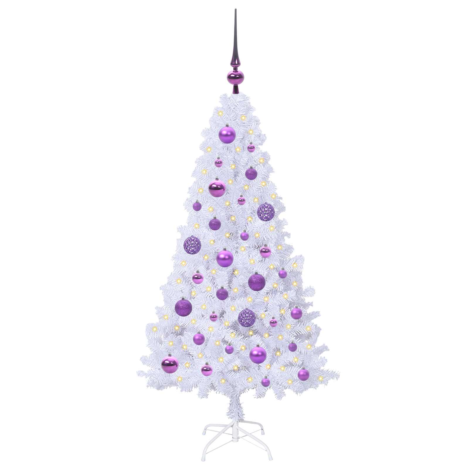 Albero di Natale Artificiale-Albero Natalizio Bianco 120 cm PVC e Acciaio 193482