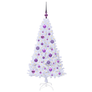 Albero di Natale Artificiale-Albero Natalizio Bianco 120 cm PVC e Acciaio 193482