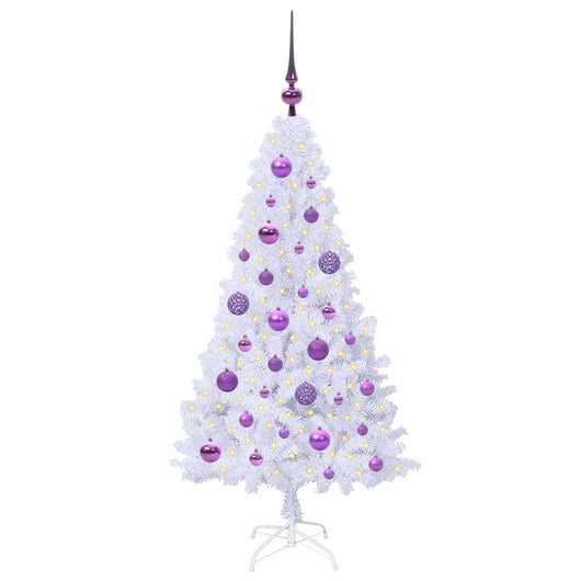 Albero di Natale Artificiale-Albero Natalizio Bianco 120 cm PVC e Acciaio 193482
