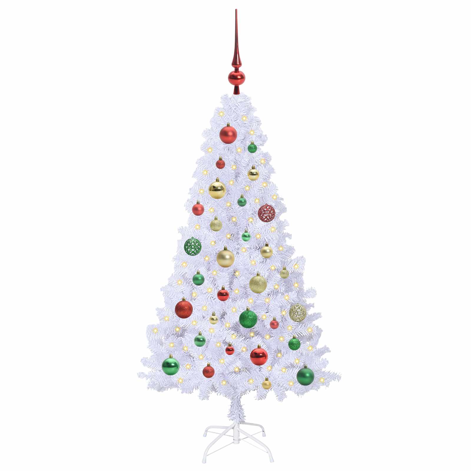 Albero di Natale Artificiale-Albero Natalizio Bianco 120 cm PVC e Acciaio 683359
