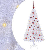 Albero di Natale Artificiale-Albero Natalizio Bianco 150 cm PVC e Acciaio 402429