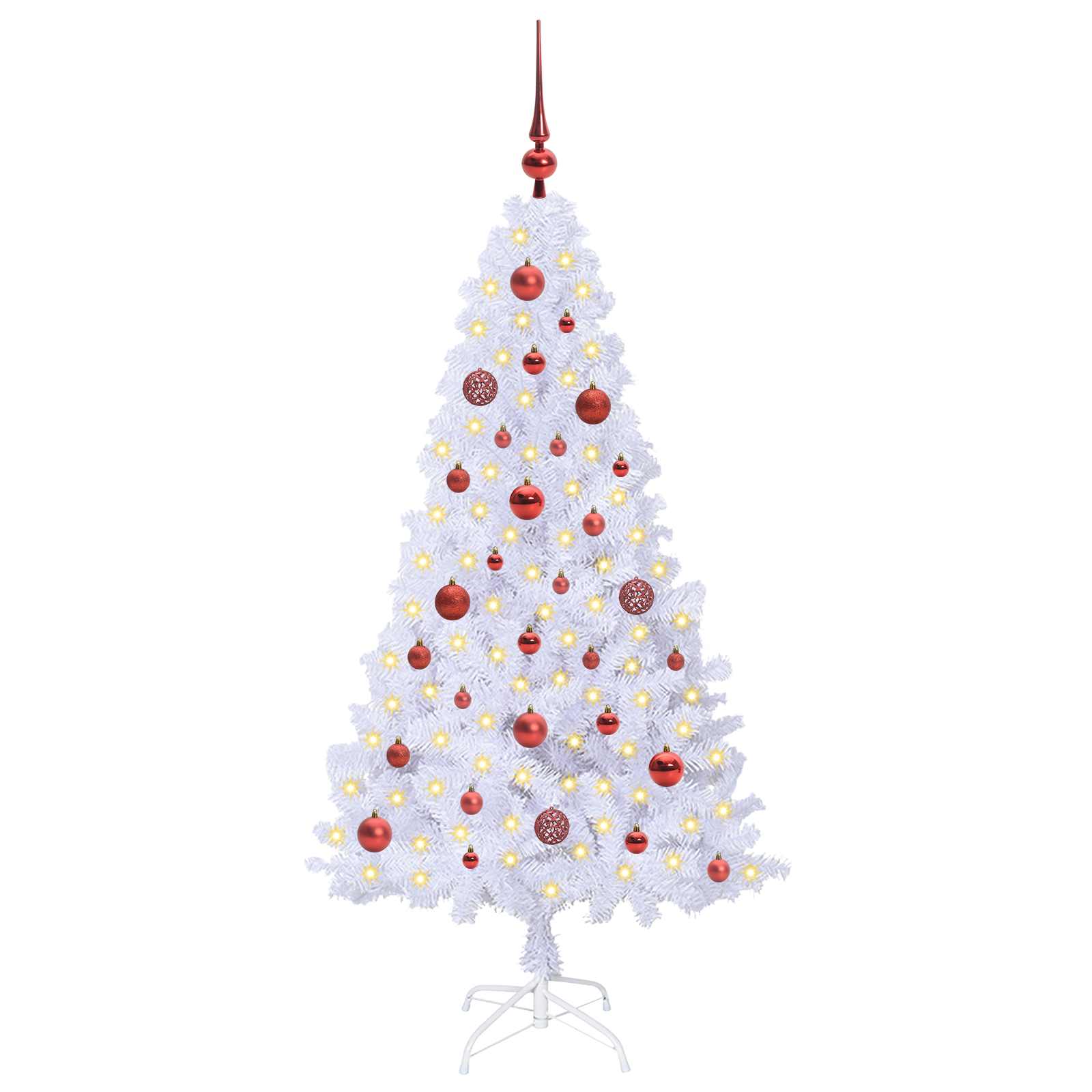 Albero di Natale Artificiale-Albero Natalizio Bianco 150 cm PVC e Acciaio 402429