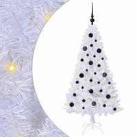 Albero di Natale Artificiale-Albero Natalizio Bianco 150 cm PVC e Acciaio 632019