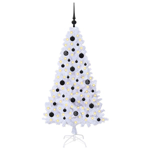 Albero di Natale Artificiale-Albero Natalizio Bianco 150 cm PVC e Acciaio 632019