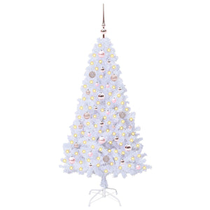 Albero di Natale Artificiale-Albero Natalizio Bianco 150 cm PVC e Acciaio 410449