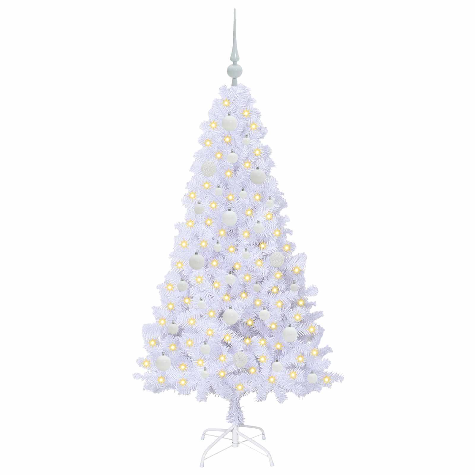 Albero di Natale artificiale Bianco 150 cm PVC e Acciaio 3426761