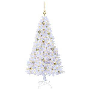 Albero di Natale Artificiale-Albero Natalizio Bianco 150 cm PVC e Acciaio 984481