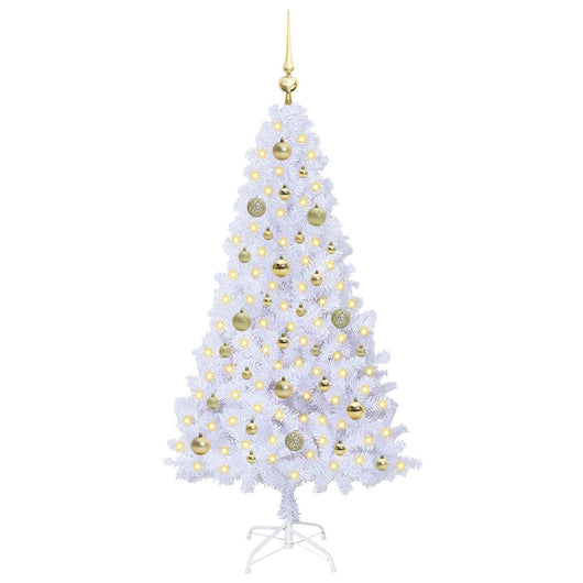 Albero di Natale Artificiale-Albero Natalizio Bianco 150 cm PVC e Acciaio 984481