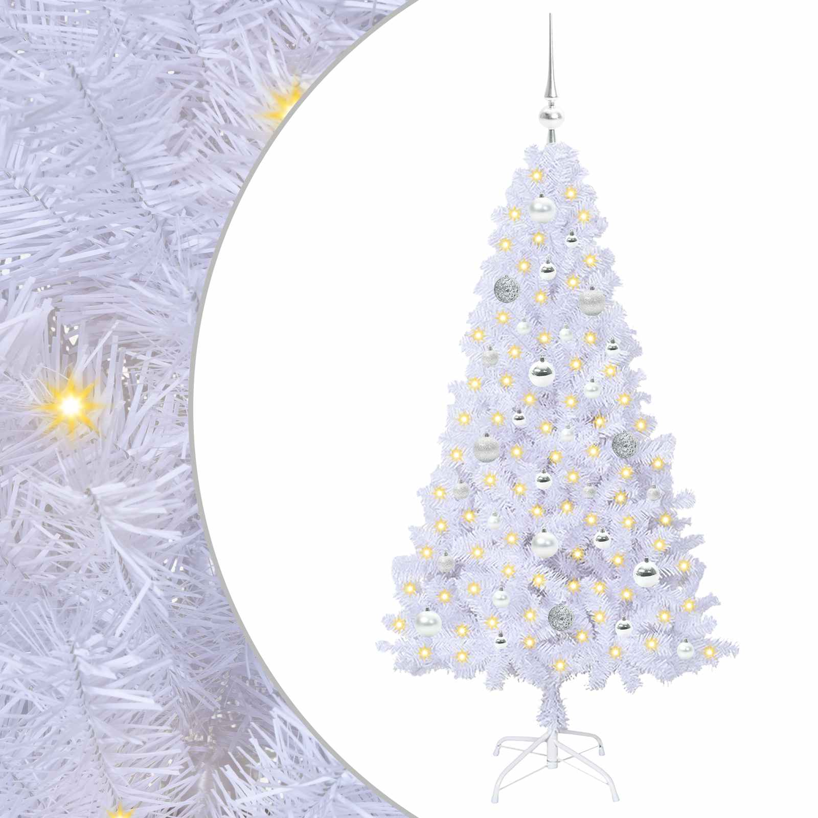 Albero di Natale artificiale Bianco 150 cm PVC e Acciaio 3426763