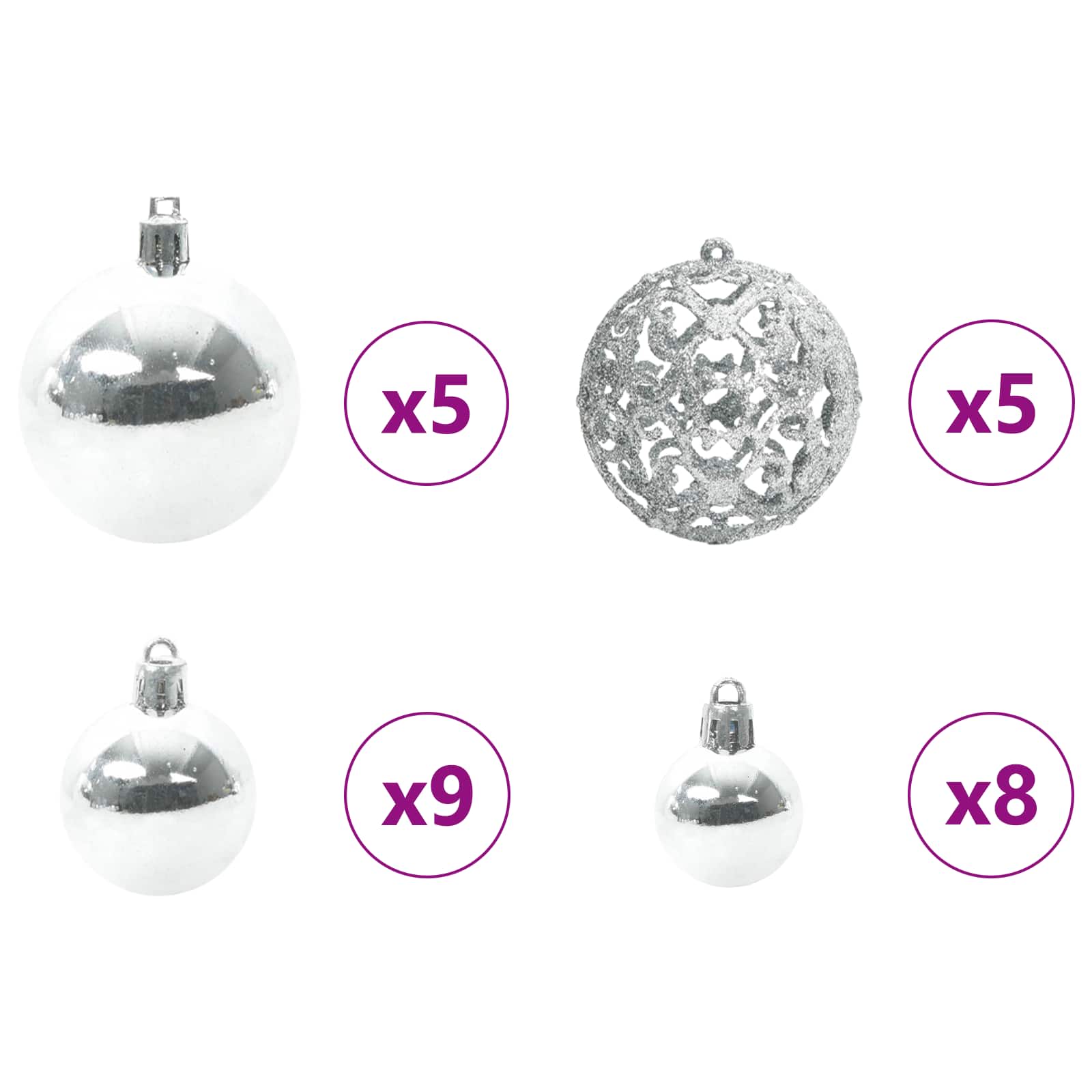 Albero di Natale Artificiale-Albero Natalizio Bianco 150 cm PVC e Acciaio 890762