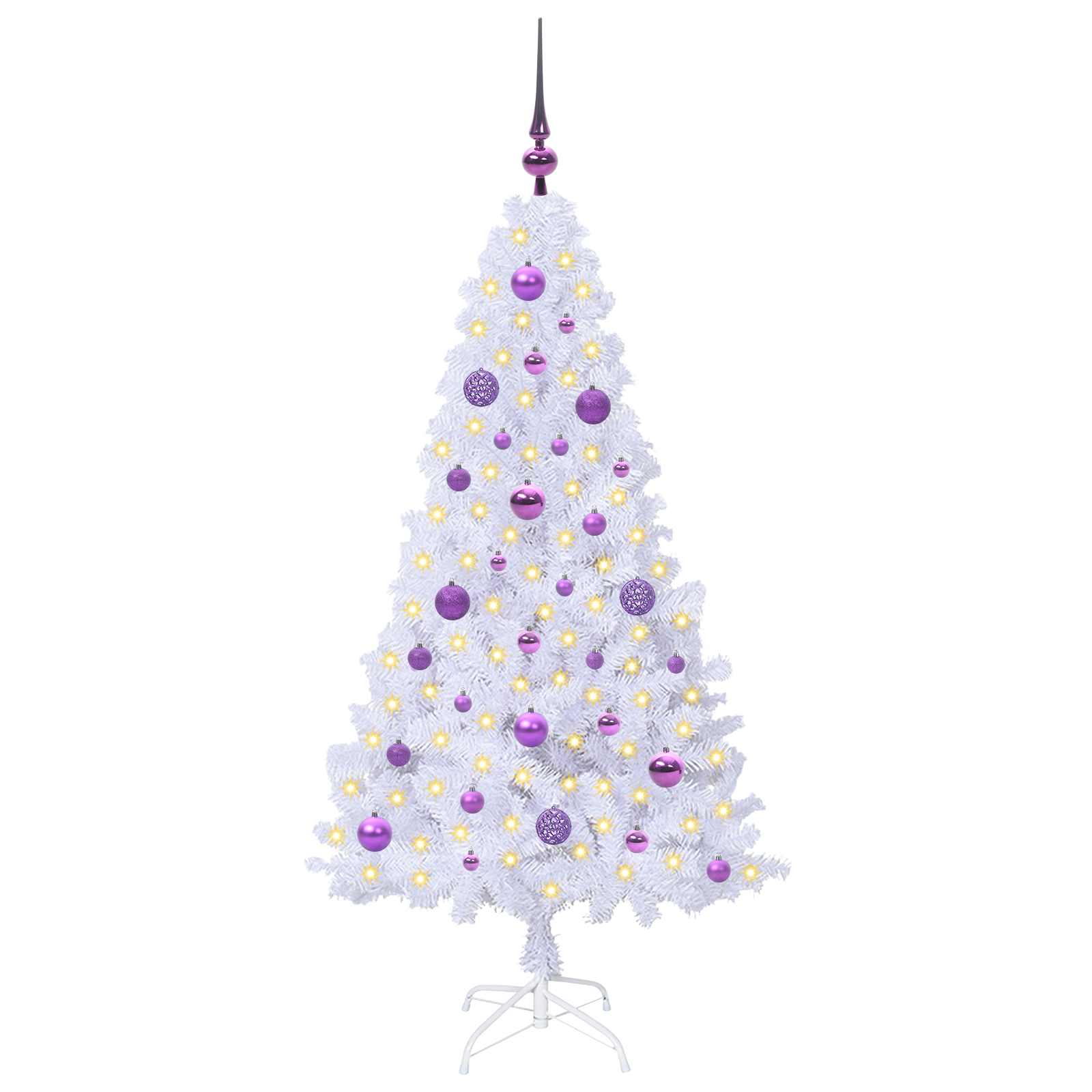 Albero di Natale artificiale Bianco 150 cm PVC e Acciaio 3426764
