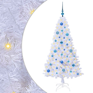 Albero di Natale Artificiale-Albero Natalizio Bianco 150 cm PVC e Acciaio 412413