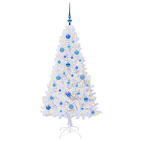 Albero di Natale Artificiale-Albero Natalizio Bianco 150 cm PVC e Acciaio 412413