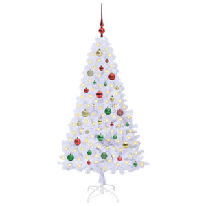 Albero di Natale Artificiale-Albero Natalizio Bianco 150 cm PVC e Acciaio 991142