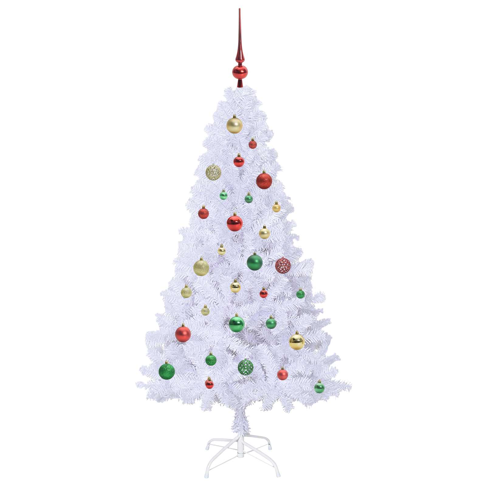 Albero di Natale Artificiale-Albero Natalizio Bianco 150 cm PVC e Acciaio 991142