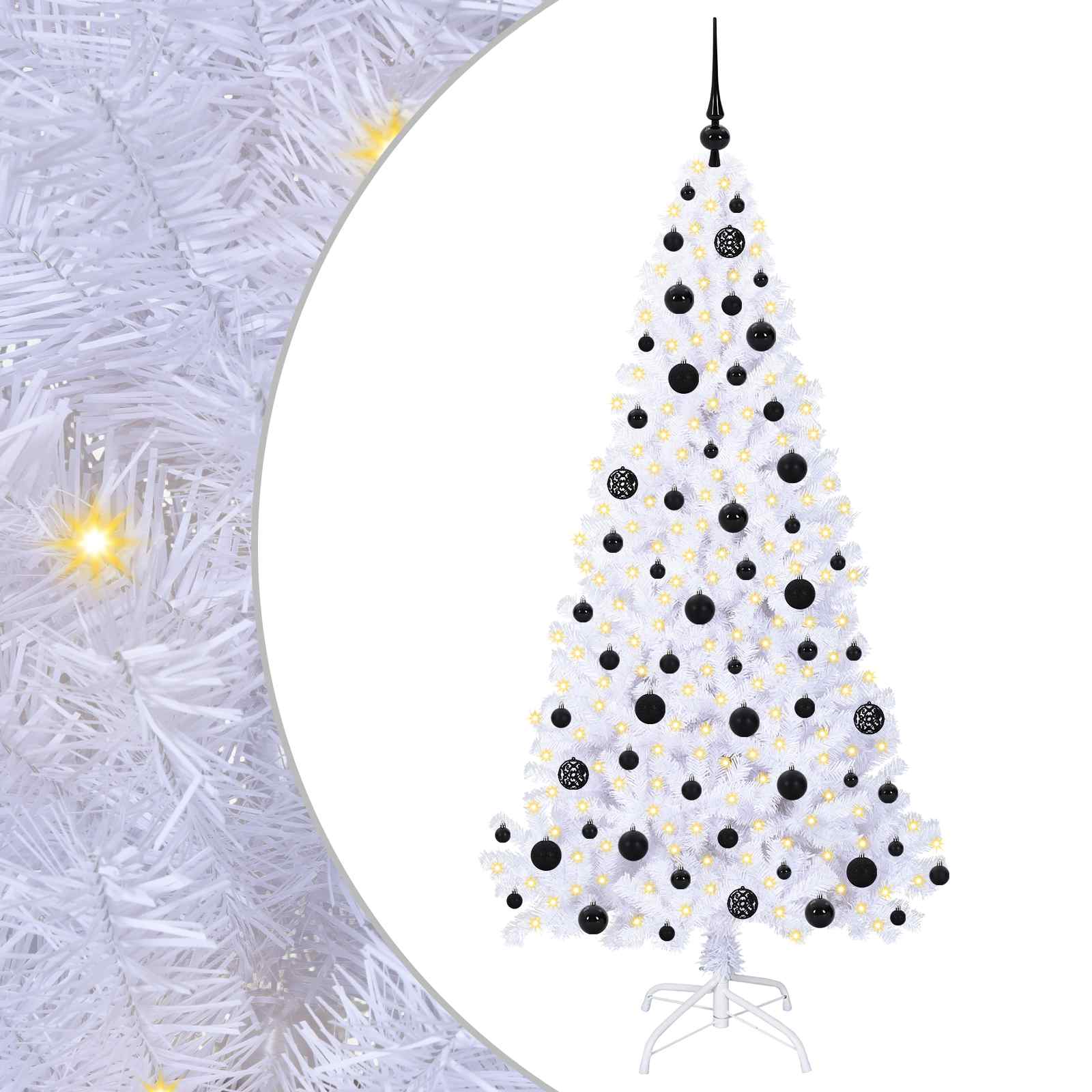 Albero di Natale artificiale Bianco 180 cm PVC e Acciaio 3426768