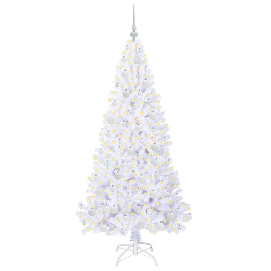 Albero di Natale Artificiale-Albero Natalizio Bianco 180 cm PVC e Acciaio 417597