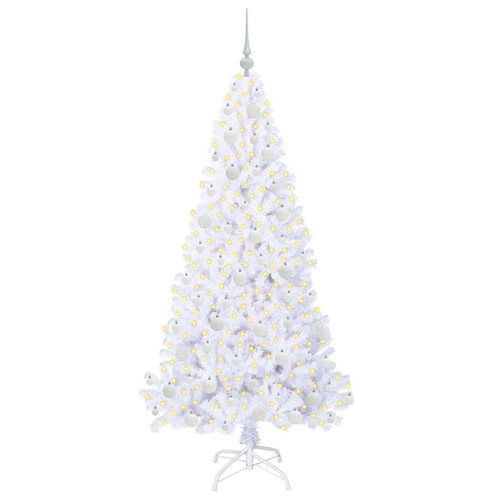 Albero di Natale Artificiale-Albero Natalizio Bianco 180 cm PVC e Acciaio 417597