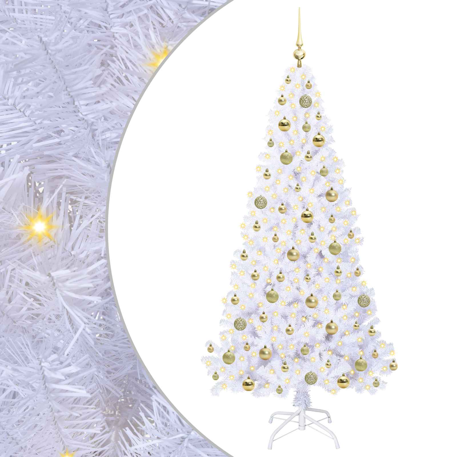 Albero di Natale artificiale Bianco 180 cm PVC e Acciaio 3426771