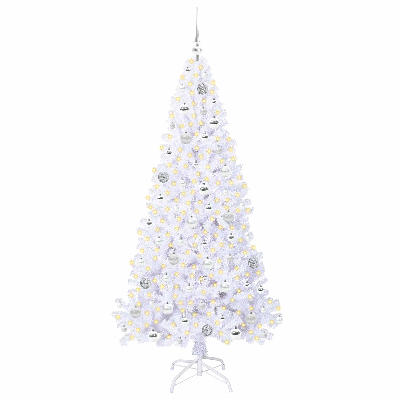 Albero di Natale artificiale Bianco 180 cm PVC e Acciaio 3426772