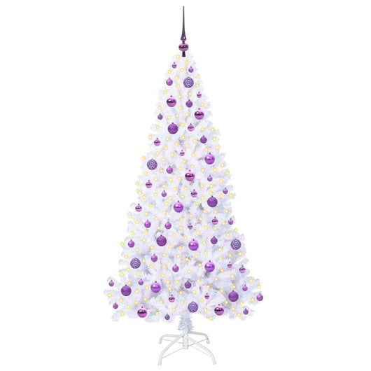 Albero di Natale Artificiale-Albero Natalizio Bianco 180 cm PVC e Acciaio 700167